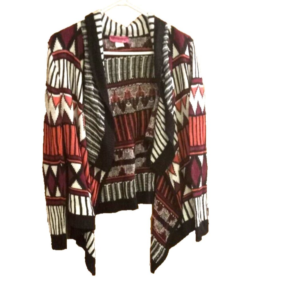 Womans Sweater By Demanding size small cardigan vintage geometric colorful USA